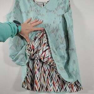 Chico's Reversible Sleeveless Top (Chevron/Turquoise Floral)